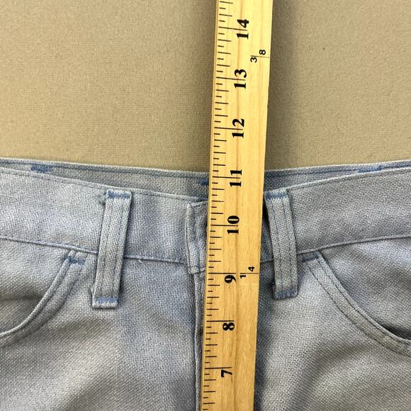 Vintage Levis Sta-Prest Pants Mens 29 Blue Chino Flare Leg Big E Dress Slack 70s - Picture 14 of 15